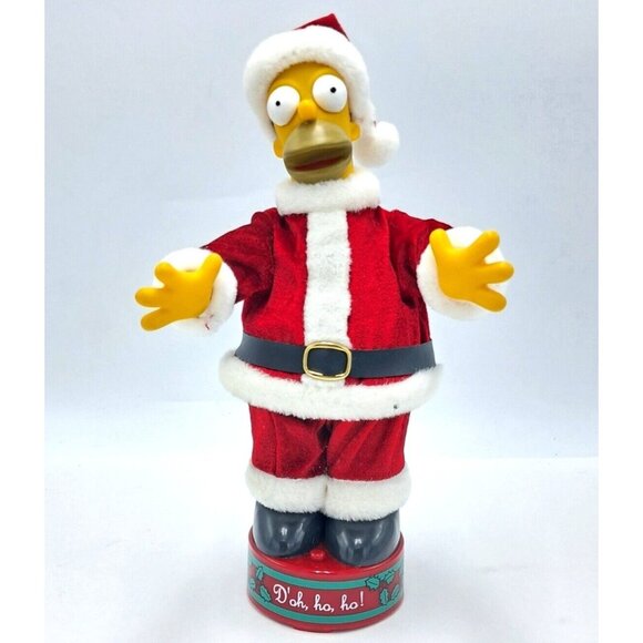 Simpsons 2002 Gemmy 12" Singing Dancing Talking Santa Homer Simpson – Working - Picture 1 of 5